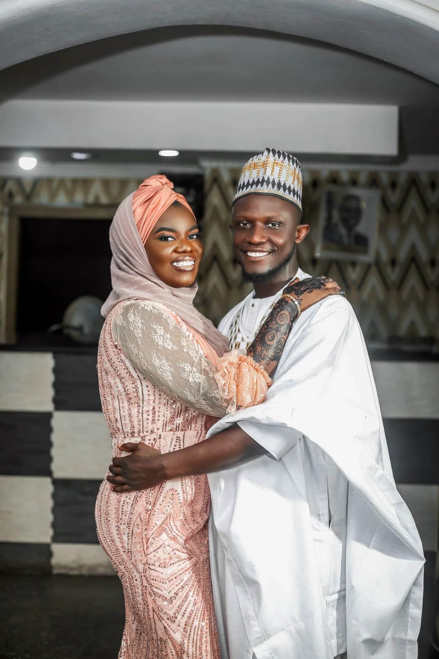 Nigerian couple in traditional clothing